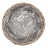 WICKER BASKET POT + ZINC GREY 22X18CM