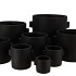 CONCRETE EARS BLACK POT 24X19CM