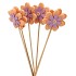 PICK FLOWER ORANGE ON STICK P/6 50CM NM