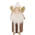 FLUFFY ENGEL ZITTEND WHITE/GOLD 7X10X15CM
