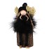 FLUFFY ENGEL ZITTEND BLACK/GOLD 7X10X15CM