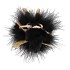 FLUFFY ENGEL ZITTEND BLACK/GOLD 7X10X15CM
