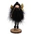 FLUFFY ENGEL STAAND BLACK/GOLD 9X6X18CM