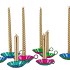 MARRAKECH FLOWER CANDLE 15CM METALIC MIX
