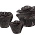 CANDLE ROOS BLACK 14X12CM NM
