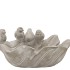 CONCRETE BIRD BOWL LEAF 33X24X15CM
