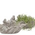 CONCRETE BIRD BOWL LEAF 33X24X15CM