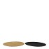 MELAMINE SHINE BLACK/GOLD PLATE ROUND ASS 22X22X2CM
