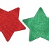 MELAMINE SHINE GREEN/RED PLATE STAR 28X28X1CM