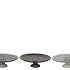 DAYAH SHADE OF GREY GLASS PLATE ON FOOT 25X9CM ASS P/1 NM
