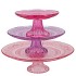 DAYAH PRETTY PINK GLASS PLATE ON FOOT 20X8CM ASS P/1 NM