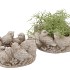 CONCRETE ANTIQUE BIRD BOWL ROUND 26X25X13CM NM