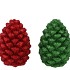 JINGLE RED/GREEN PINECONE ASS 7X7X10CM