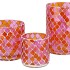 GLOWING MOSAIC FUCHSIA/ORANGE T-LIGHTS 8X8CM
