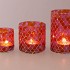 GLOWING MOSAIC FUCHSIA/ORANGE T-LIGHTS 8X8CM