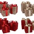SPARKLE GIFTBOX RED/GOLD LED S/3 25X20CM NM