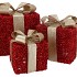 SPARKLE GIFTBOX RED/GOLD LED S/3 25X20CM NM
