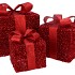 SPARKLE GIFTBOX RED/GOLD LED S/3 25X20CM NM