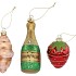 GLASSBALL ORNAMENTS FRENCH BREAKFEAST 6X5X8CM