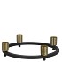 ARIANA BLACK/GOLD 4X CANDLE HOLDER 20X20X7CM NM