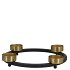 ARIANA BLACK/GOLD 4X WAXINE HOLDER 23X23X5CM NM