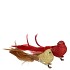 DECO SHINE BIRD CLIP RED/GOLD 16CM ASS PER 2 NM