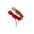 DECO SHINE BIRD CLIP RED/GOLD 16CM ASS PER 2 NM