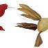 DECO SHINE BIRD HUMMING RED/GOLD 16CM ASS NM