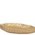 WOOD TRAY LEAF CURVED GOLD 29X18X3CM NM