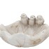 CONCRETE ANTIQUE BIRD BOWL LEAF BIRDS 20X20X10CM NM