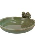 IRON STONE BIRD BOWL GLAZED GREEN 28X5CM NM