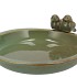 IRON STONE BIRD BOWL GLAZED GREEN 33X5CM NM