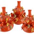 BIRD VASE ORANGE BUBBLES 33X37CM NM