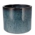JAVEA CILINDER POT GLAZED BLUE 17X15CM NM