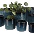 JAVEA CILINDER POT GLAZED BLUE 26X23CM