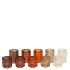 BICOLORE CANDLE H EARTHY TERRA ROUND ASS SET OF 2 5,5X7CM