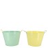 ZINC BASIC PASTELGREEN/YELLOW EARS BUCKET 16X14CM