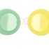 ZINC BASIC PASTEL GREEN/YELLOW EARS BOWL 30X14CM