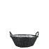 WICKER BASKET LOW WITH EARS BLACK BOWL 19X9CM