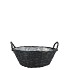 WICKER BASKET LOW WITH EARS BLACK BOWL 22X10CM