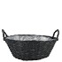WICKER BASKET LOW WITH EARS BLACK BOWL 25X11CM