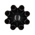 LUNA BLACK TUBE VASE 19X19CM NM