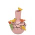 BIRD VASE LIGHT PINK TUBE 16X17CM NM