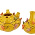 BIRD VASE YELLOW BUBBLES 33X37CM NM