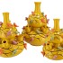 BIRD VASE YELLOW BUBBLES 33X37CM NM