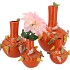 BIRD VASE ORANGE TUBE 16X17CM NM