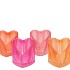 LOVE HEARTS ORANGE MIX STRUCTURE STRIPED T-LIGHT ASS 7X8CM N