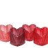 LOVE HEARTS RED MIX STRUCTURE STRIPED T-LIGHT ASS 7X8CM NM