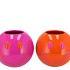 SMILEY FACE POT FUCHSIA/ORANGE ASS 15X15X12CM