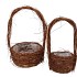 WICKER ELM BRANCHES BROWN WITH HANDLE ROUND SET 2 26X49CM NM